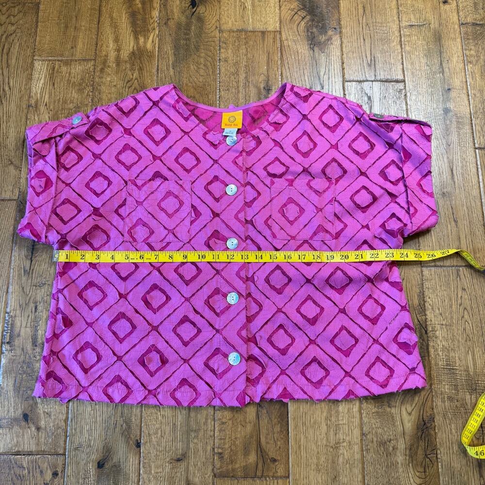 Ruby Rd Fuchsia Button Up Top and Tank Womens 16 XL Eyelet Coastal Cottagecore - Picture 4 of 9